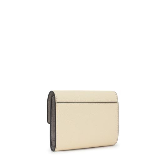 Sac à main Tous Audree Saffiano beige et gris