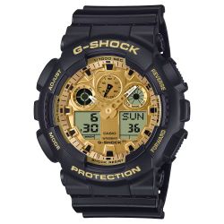 Casio G-Shock de hombre GA-100 en color negro y esfera Dorada