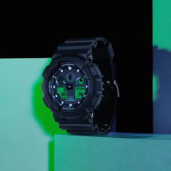 Casio G-Shock de hombre GA-100 en color negro y esfera verde