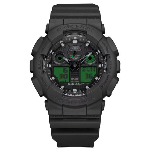 Casio G-Shock de hombre GA-100 en color negro y esfera verde