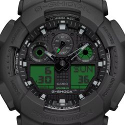 Casio G-Shock de hombre GA-100 en color negro y esfera verde