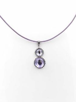 Colgante acero mujer con cristal lila