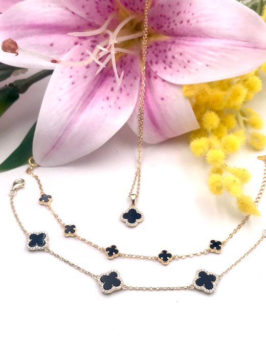 Alhambra-Anhänger aus Schwarzgold