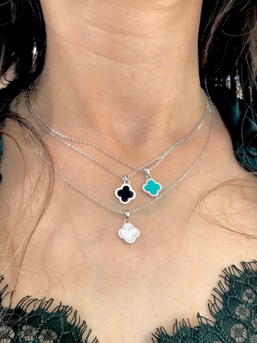 Alhambra Schwarzer Silberanhänger