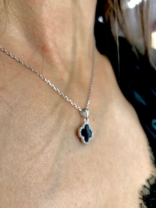 Alhambra Schwarzer Silberanhänger