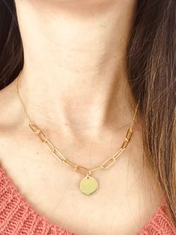 Pendentif plaque argent plaqué or personnalisable