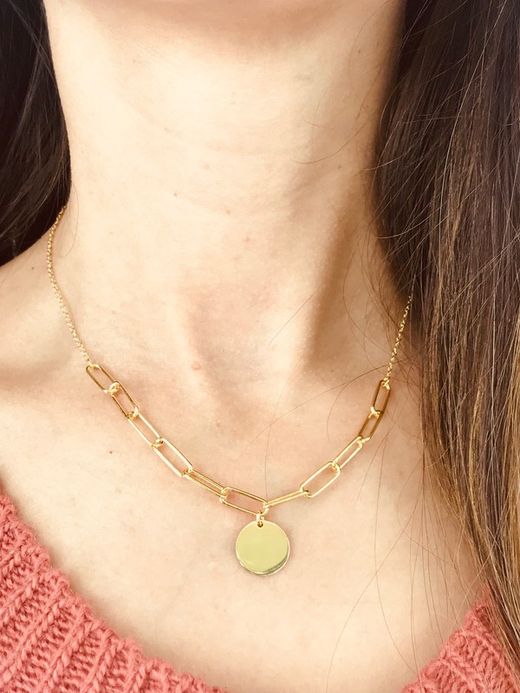 Pendentif plaque argent plaqué or personnalisable