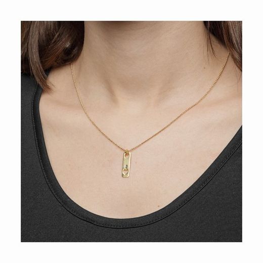 Kurzer Anhänger aus vergoldetem Silber mit durchbrochenem Herz