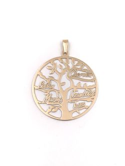 Colgante de oro 18 quilates con árbol de la vida personalizado