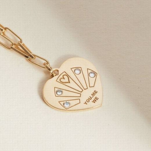 Anhänger aus vergoldetem Sterlingsilber mit Herz und Zirkonia