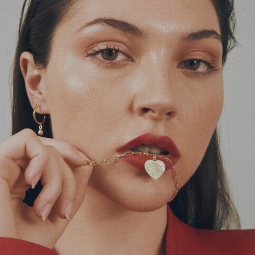 Anhänger aus vergoldetem Sterlingsilber mit Herz und Zirkonia