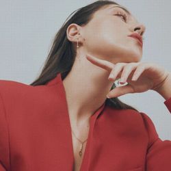 Pendentif en argent massif plaqué or avec perles et coeur ajouré