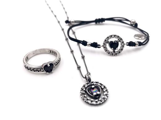 Silberanhänger Liebe Schwarz