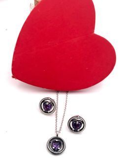 Pingente Prata Amor Roxo