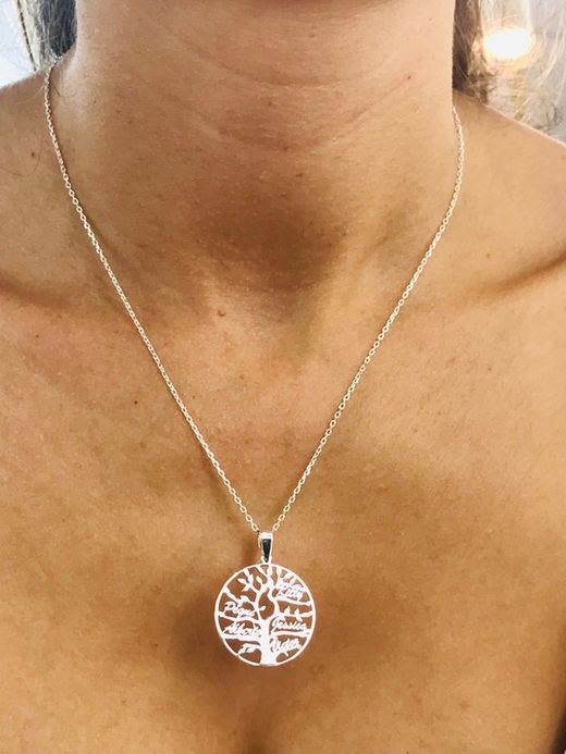 Pendentif arbre de vie en argent rhodié personnalisé