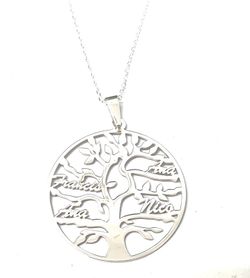 Pendentif arbre de vie en argent rhodié personnalisé
