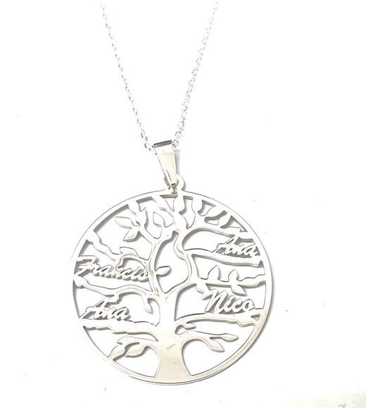 Pendentif arbre de vie en argent rhodié personnalisé