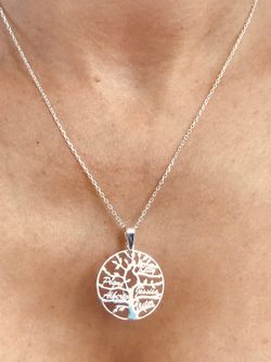 Pingente de prata em ródio árvore da vida personalizado