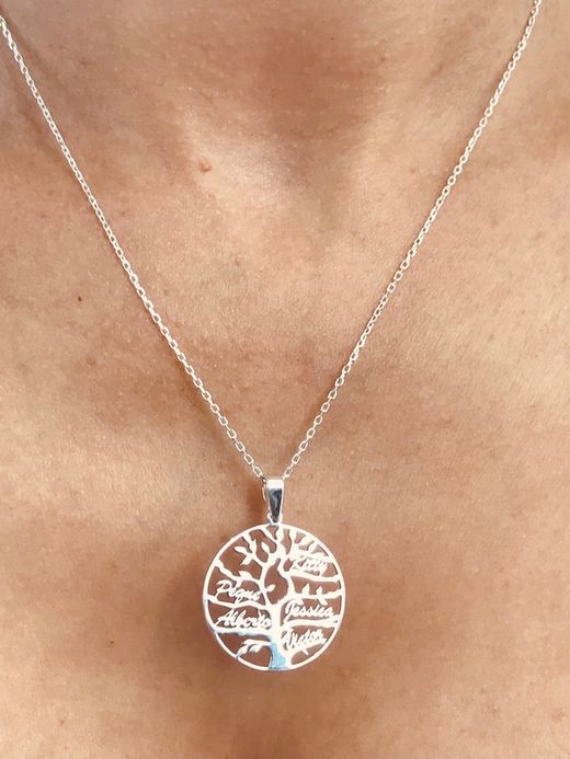 Pendentif arbre de vie en argent rhodié personnalisé