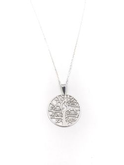 Colgante de plata rodiada con árbol de la vida personalizado