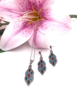 Colgante Elegant de plata de ley Multi