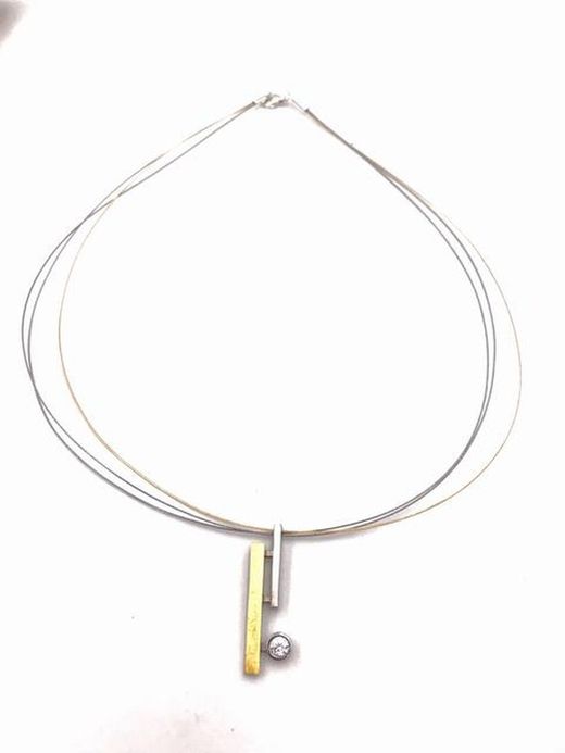 Pendentif barres en argent sterling