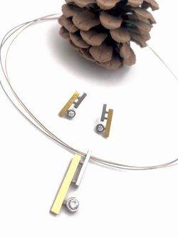 Pendentif barres en argent sterling