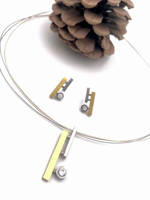 Pendentif barres en argent sterling