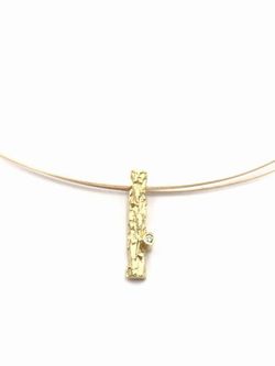 Colgante en plata de ley chapado oro Trunk con Brillante