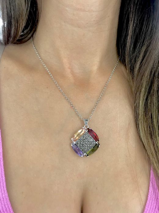 Colgante en plata de ley Multi Circle