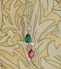 Colgante en plata de ley Tear Emerald