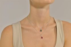 Colgante en plata de ley Tear Emerald