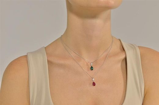 Colgante en plata de ley Tear Emerald