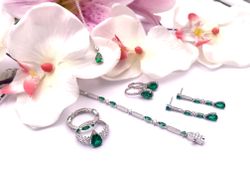 Colgante en plata de ley Tear Emerald