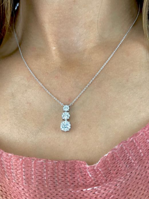 Colgante en plata de ley Three White