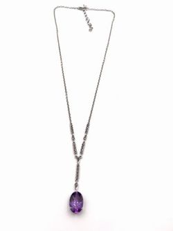 Anhänger aus Sterlingsilber und natürlichem Amethyst