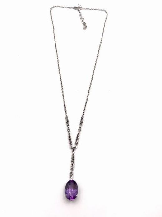 Anhänger aus Sterlingsilber und natürlichem Amethyst