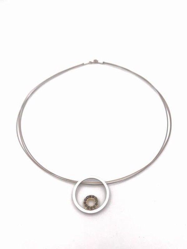 Colgante en plata ley Doble Circle