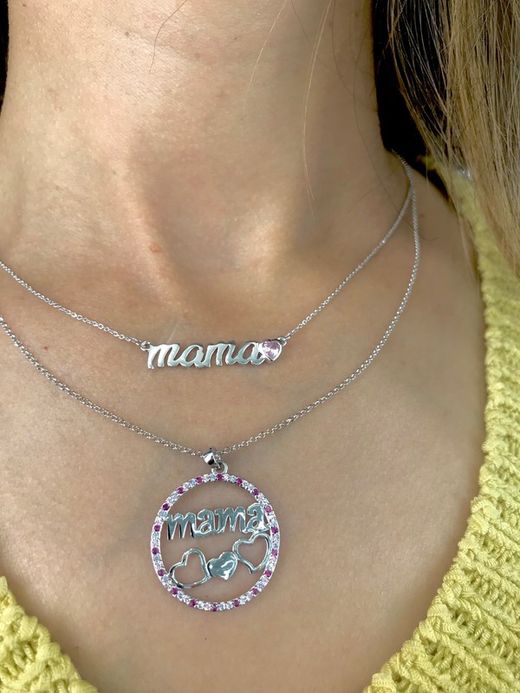 Colgante Lotus Silver Mama Pink