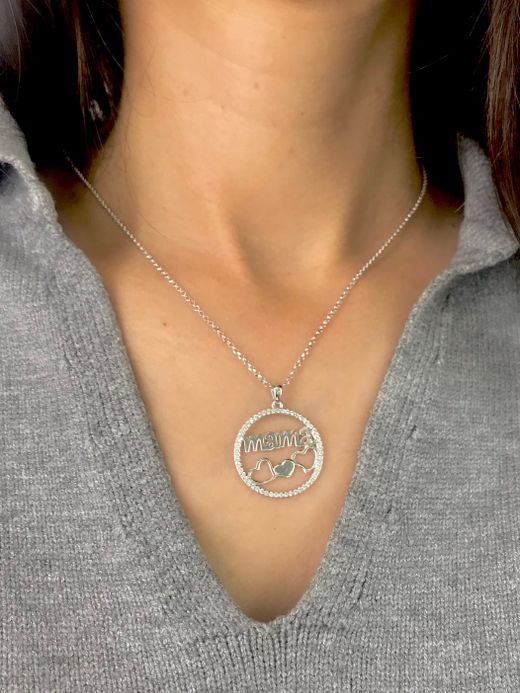 Pendentif Lotus Silver Mama Blanc