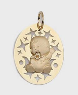 Colgante de oro 18k con bebé