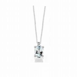 Colgante oro blanco 18k y aguamarina Alizeh