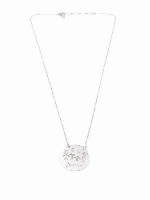 Colgante plata con dibujo de familia