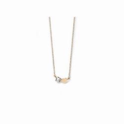 Colgante gargantilla corta en Plata de Ley 925 con baño de oro rosa con cristal de Swarovski® en color Crystal