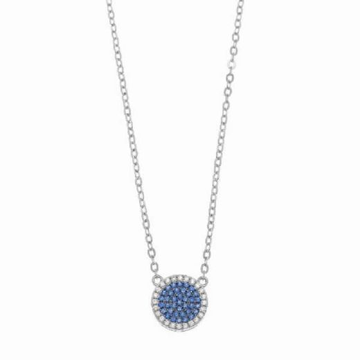 Anhänger aus Rhodiumsilber mit weißen und blauen Zirkonen