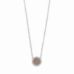 Colgante de plata rodiada con circonitas blancas y cava