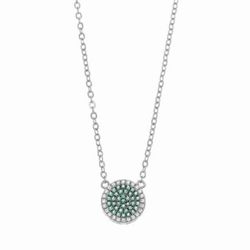 Colgante de plata rodiada con circonitas blancas y verdes