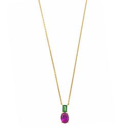 Colgante plata de ley Pink & Green