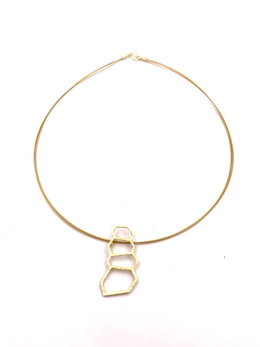 Pingente de prata Laxe dourado