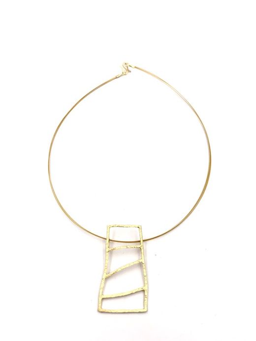 Pingente Travesa de prata dourada